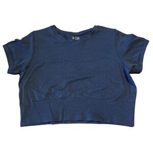 Offline By Aerie Womens Seamless Sidewalk Workout Top Crop Top XXL Navy